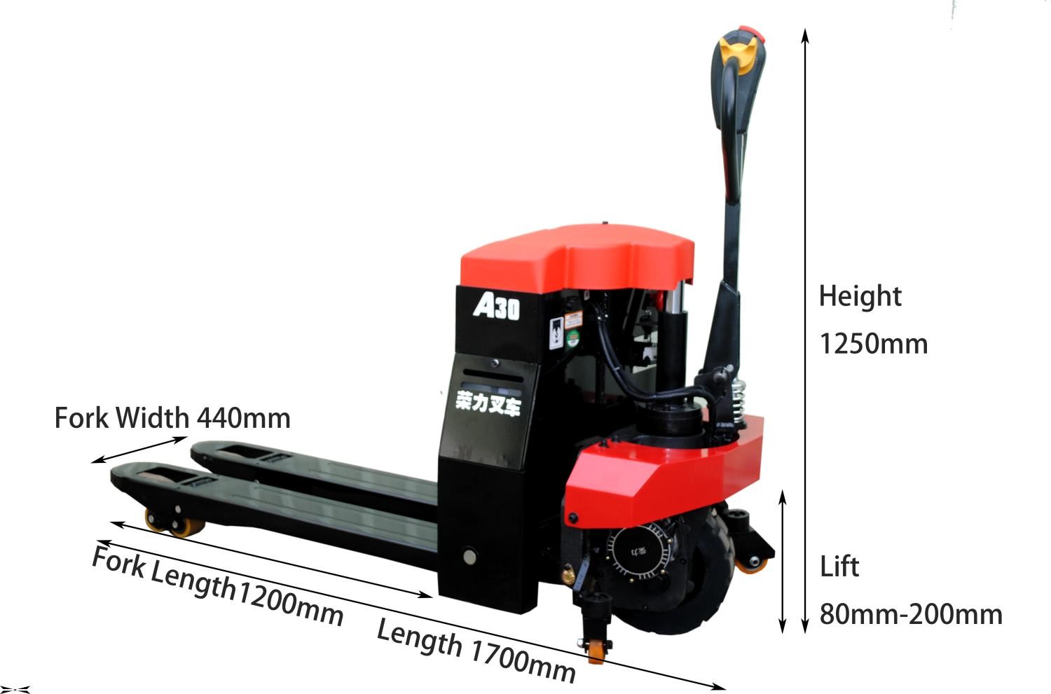 Custom Width 440 3t off-Road Wheel Full Electric Pallet Truck 560 Forklift